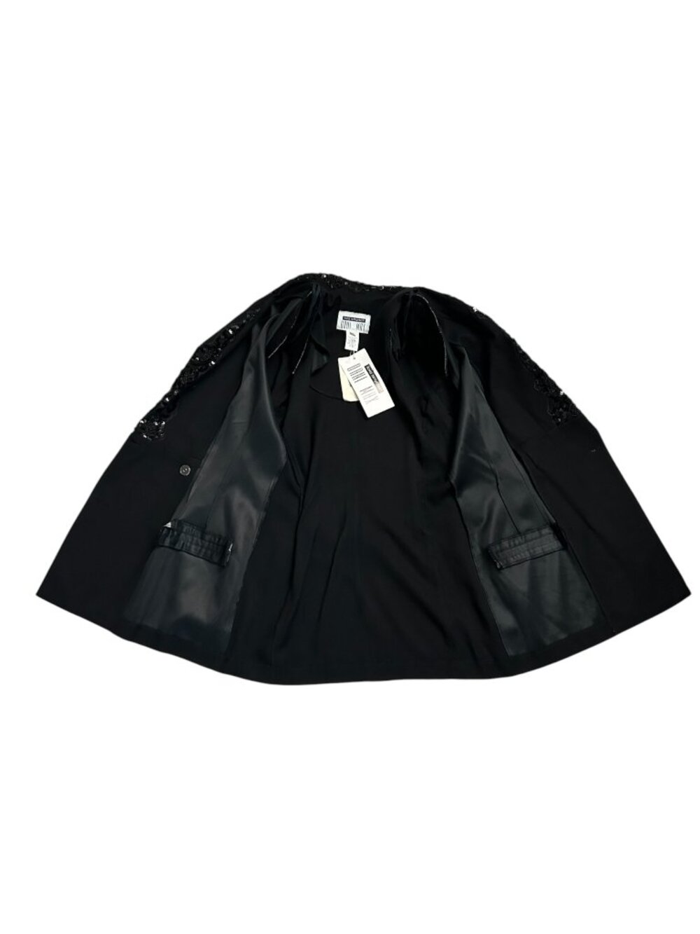 Lois Snyder Dani Max Size 8 Vintage Black Embellished Double Breasted Blazer NWT - Picture 12 of 12